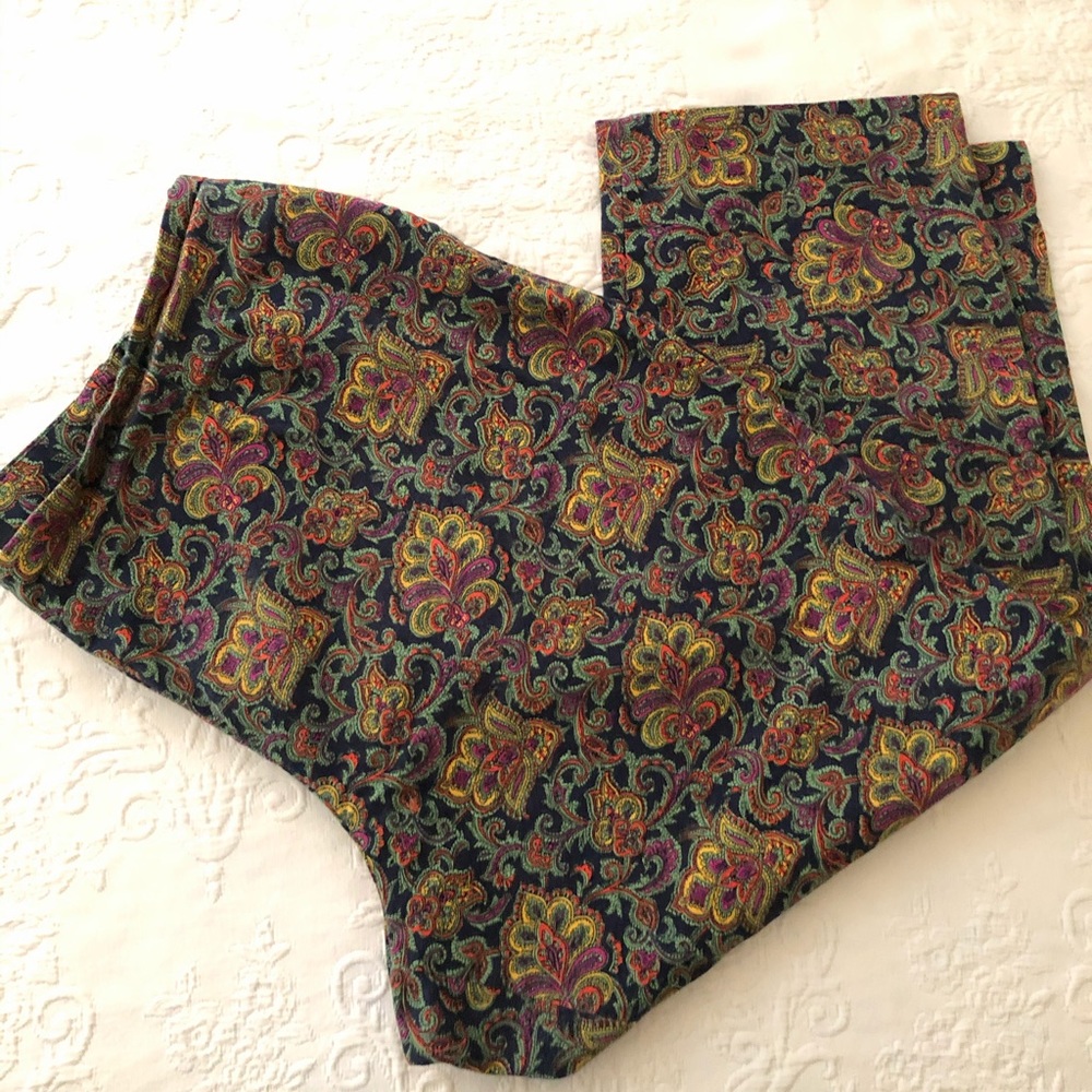 22WP Talbots Paisley Cropped Pants/Capris